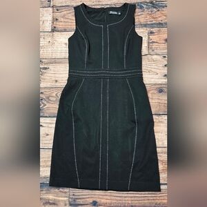 7th Ave New York & Co Pencil Dress Women’s Size 4 Black & White Stitch Zip Up